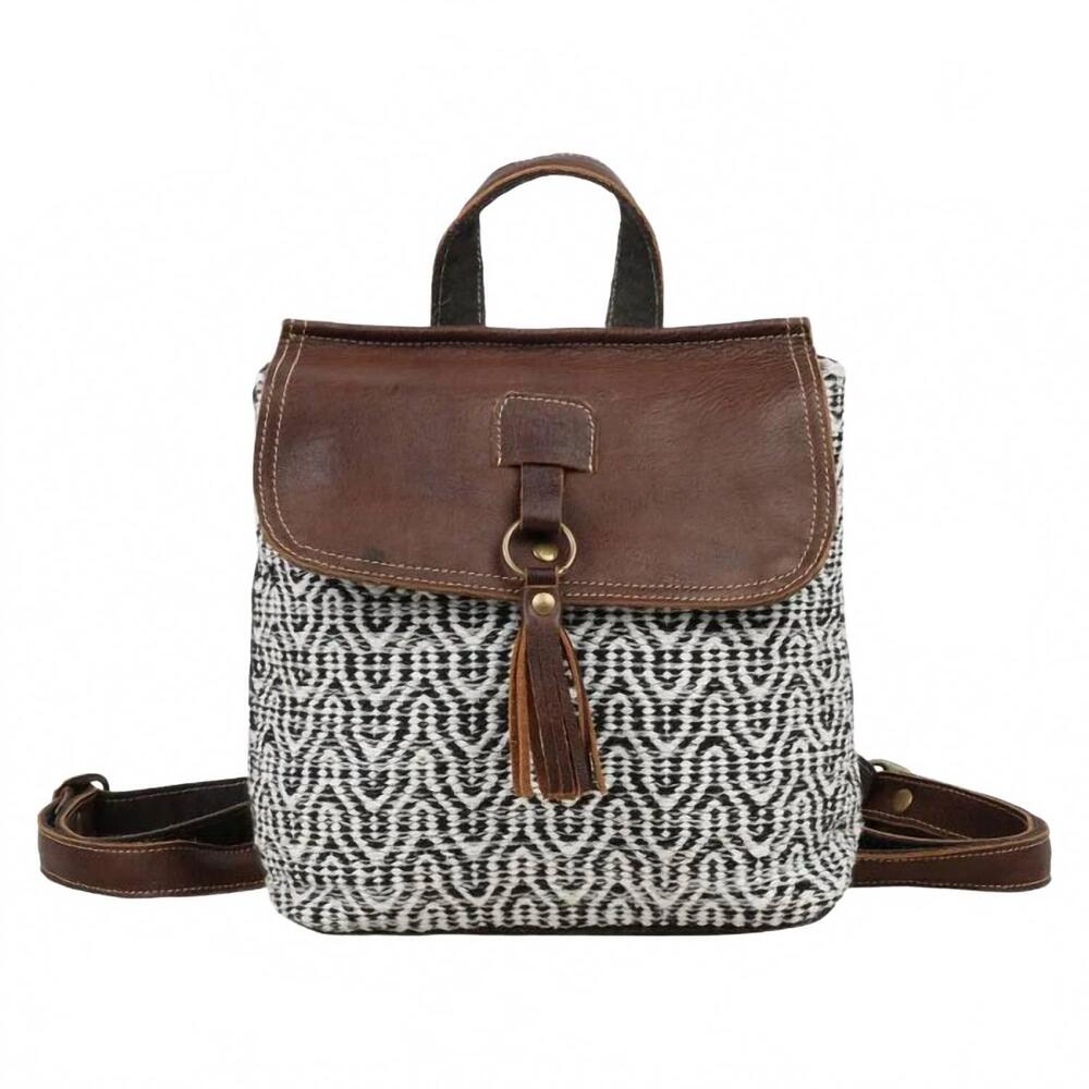 NEW MYRA BAGS women's myra leffis backpack bag in black & white